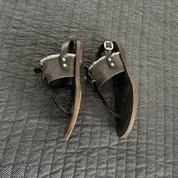 rag & bone Shoes - rag & bone Black Leather and Canvas Sandals